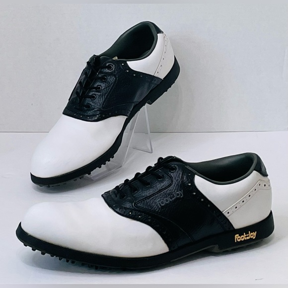 FootJoy Shoes Footjoy Greenjoy 45492 Mens Black White Leather